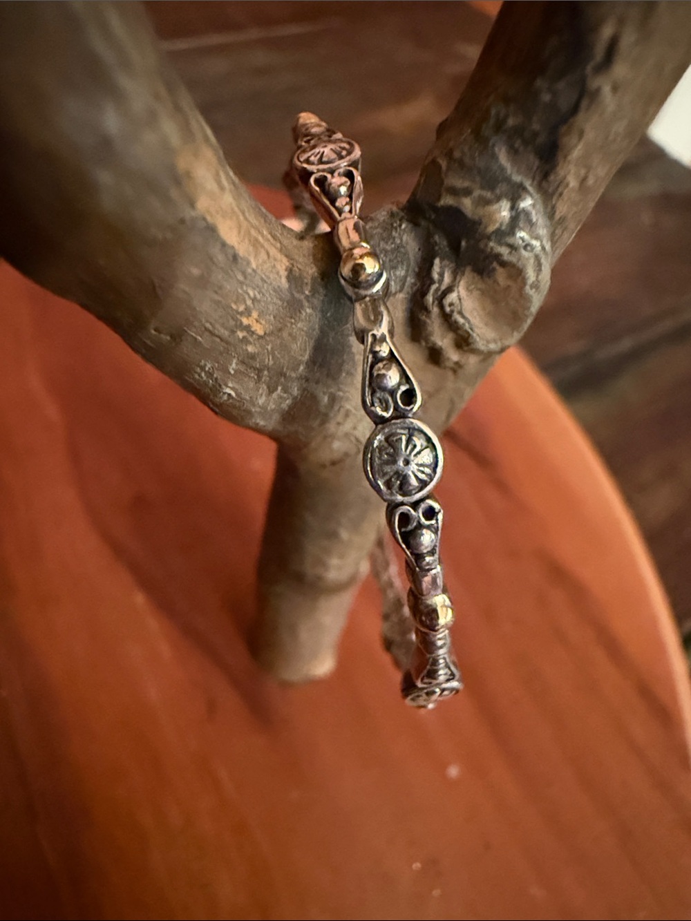 Konstantino Silver w Gold Filigree Beaded Hoop Earrings - Picture 3 of 6